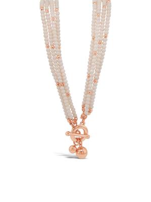 Absolute Two Way Bead Necklet - Nude/Rose