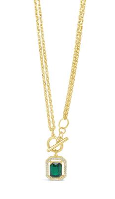 Absolute 2-Way Chain with Rectangle Pendant - Emerald /Gold