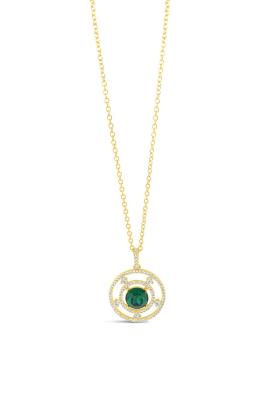 Absolute Wheel Pendant and Chain - Emerald /Gold