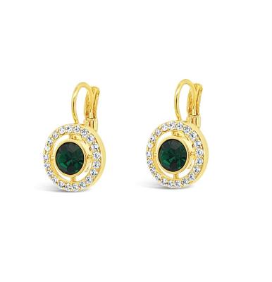 Absolute Halo French Clip Earring - Emerald /Gold