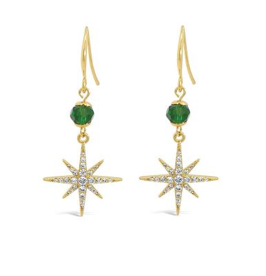 Absolute North Star Drop Earring - Emerald /Gold