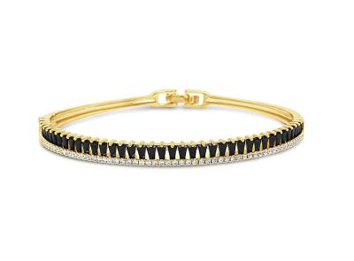 Absolute Baguette Style Bangle - Gold/Jet