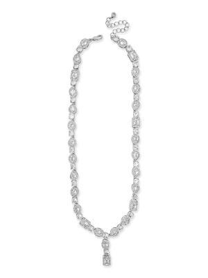Absolute CZ Stone-Set Necklace - Silver/Clear