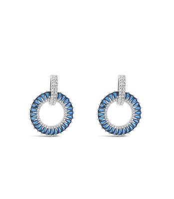 Absolute Open Circle Earrings - Silver/Midnight Blue