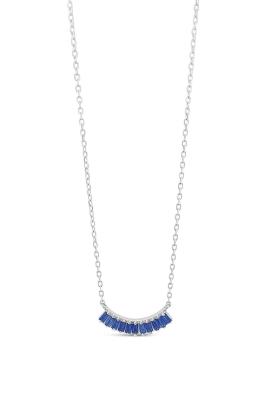 Absolute Sapphire Baguette Necklace - Sterling Silver