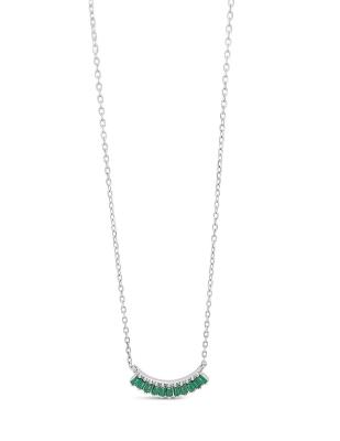 Absolute Emerald Baguette Pendant - Sterling Silver