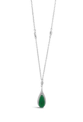 Absolute Emerald Teardrop Pendant - Sterling Silver