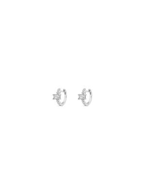 Absolute Small Stone-Set Hoop Earrings - Sterling Silver