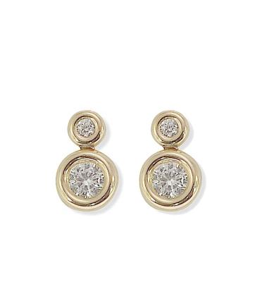 9ct Gold CZ/Circle Earrings