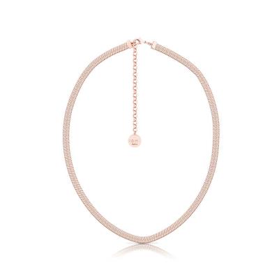 Romi Herringbone Chain Necklace - Rose Gold
