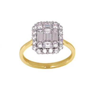 9ct Yellow Gold Radiant CZ Ring