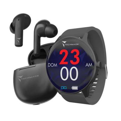 Techmade Dynamic Smart Watch & Ear Buds Set Black