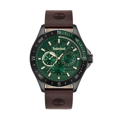 Timberland Epsom Brown Leather Strap Watch with Green Dial