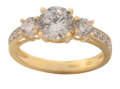 9CT Gold 3 Stone Ring Size L