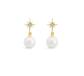 Absolute Drop Earrings with Tiny Star - Pearl/Gold