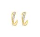 Absolute Half Hoop Earrings with Crystals - Gold 15mm