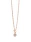 Absolute T-Bar Necklace with Disc Pendant - Rose Gold
