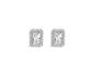 Absolute CZ Rectangle Stud Earrings - Silver/Clear