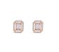 Absolute Rectangle Halo Stud Earring - Rose/Pink