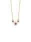 Absolute Triple Halo Necklace - Gold/Pink